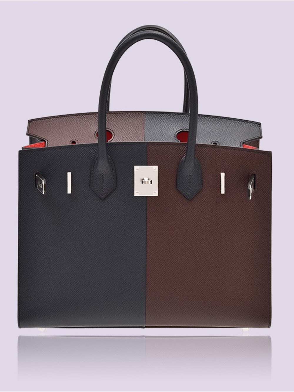 H Birkin Sellier Casaque Epsom bag25 charcoal black espresso brown PHW UNBRANDED